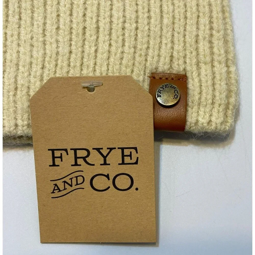Frye‎ & Co Port Royale Dip Dye Beanie Aubergine Butter Creamy Tan Knit Cap-OSFM